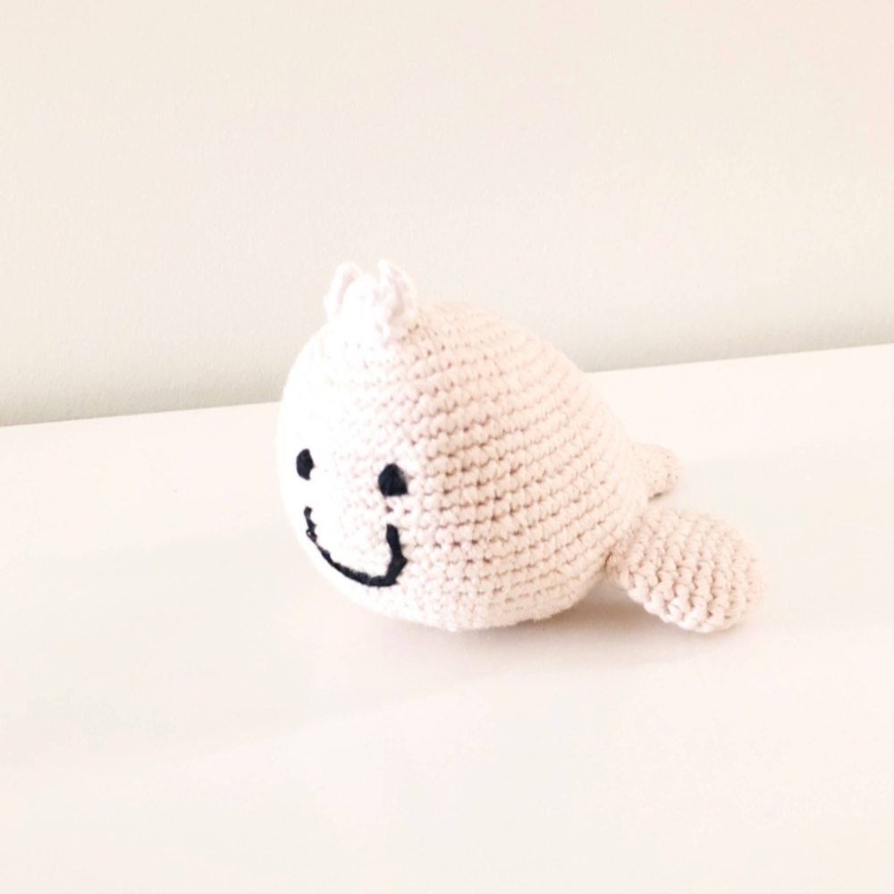 Organic Whale Rattle- Pebble NWT